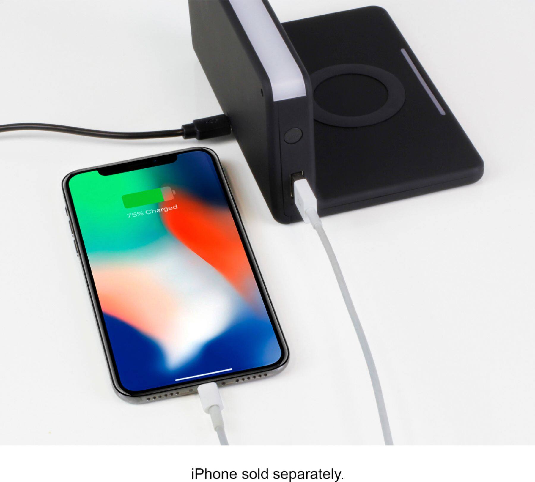 Alt View 12. Aluratek - Alarm Clock with Nightlight and Qi Wireless Charging - Black.