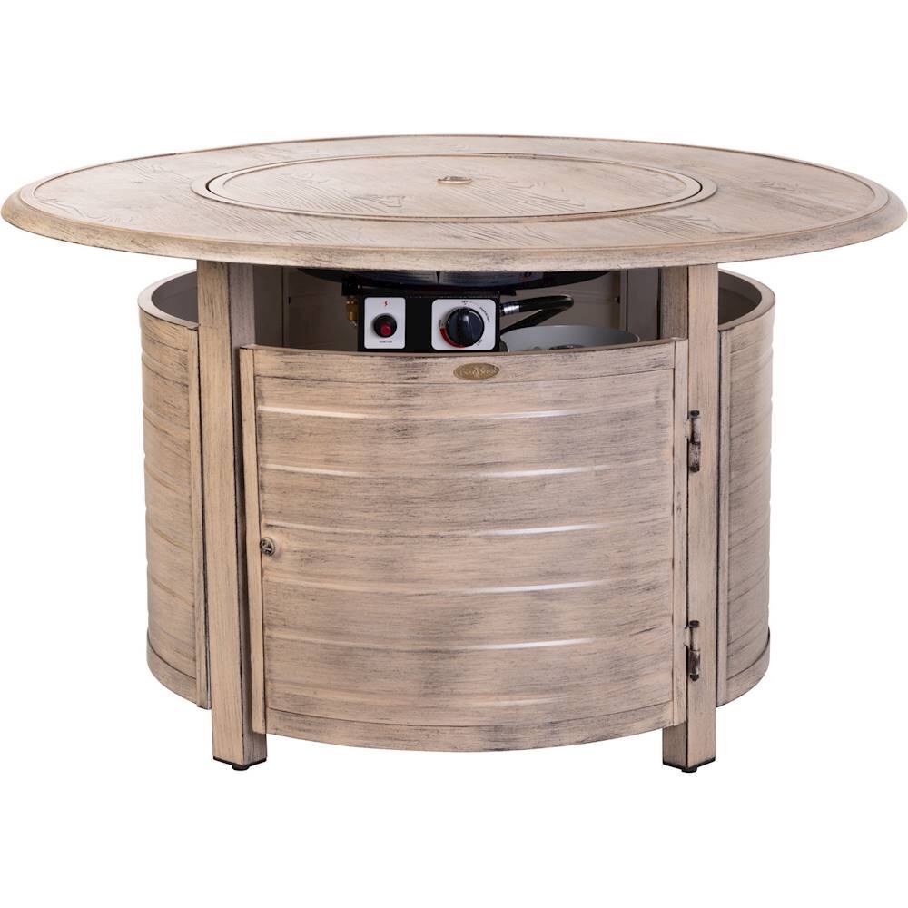 Alt View 11. Fire Sense - Thatcher Round Aluminum LPG Fire Pit - Driftwood.