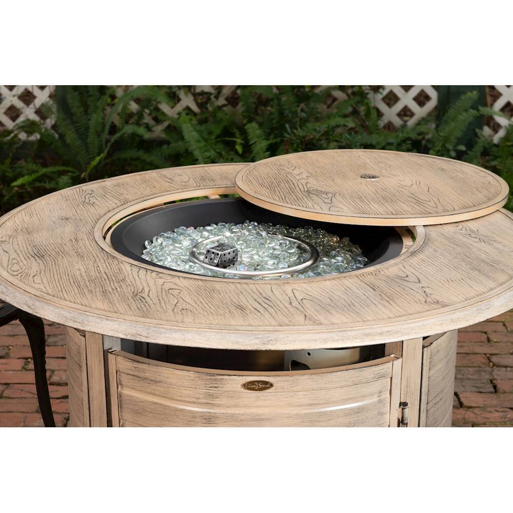 Alt View 17. Fire Sense - Thatcher Round Aluminum LPG Fire Pit - Driftwood.