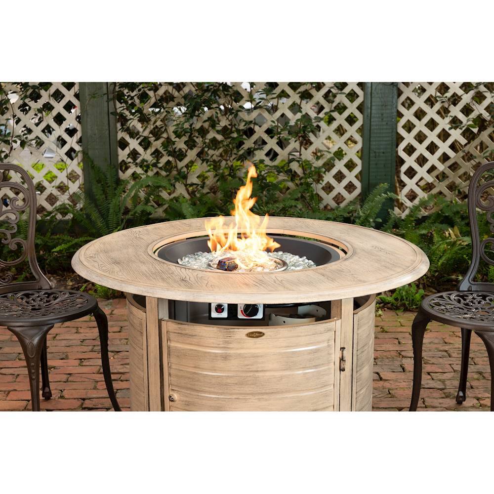 Alt View 21. Fire Sense - Thatcher Round Aluminum LPG Fire Pit - Driftwood.