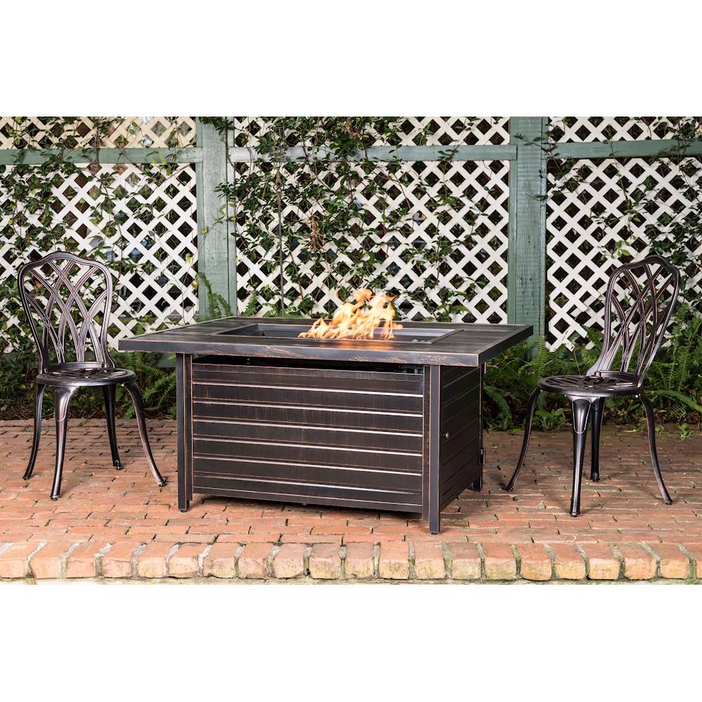 Best Buy: Fire Sense Sawyer Rectangular Aluminum LPG Fire Pit Antique ...