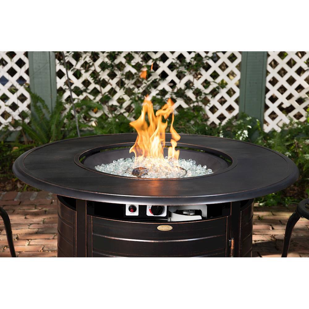 Fire Sense Thatcher Round Aluminum Lpg Fire Pit Antique Bronze