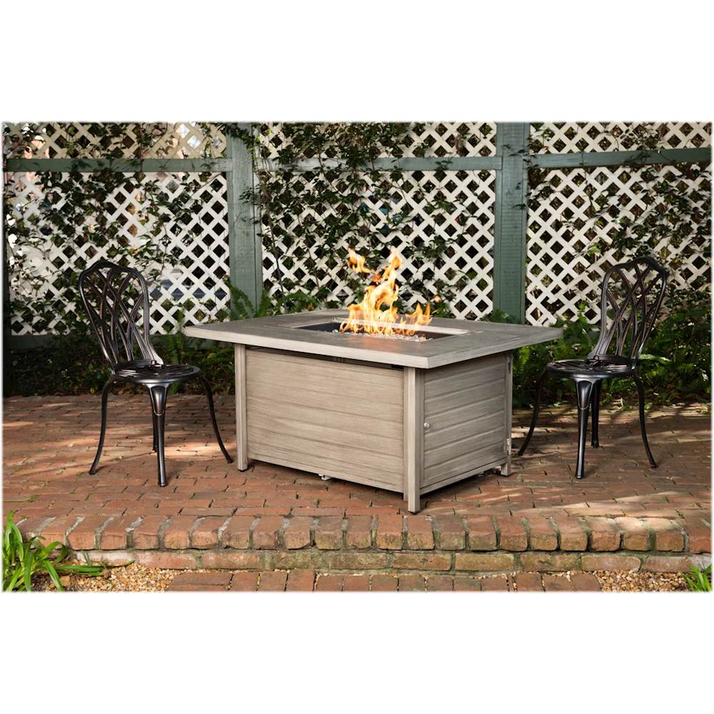 Best Buy: Fire Sense Sawyer Rectangular Aluminum LPG Fire Pit Barnwood ...