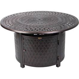 Outdoor Round Fire Pit Cover For Fire Sense Patio Heaters Heavy Duty 10 Gauge Felt Lined Water - Round - Antique Bronze
