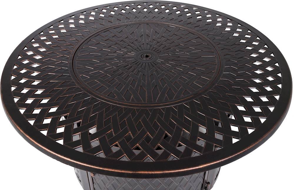 Alt View 12. Fire Sense - Verona Round Aluminum LPG Fire Pit - Antique Bronze.