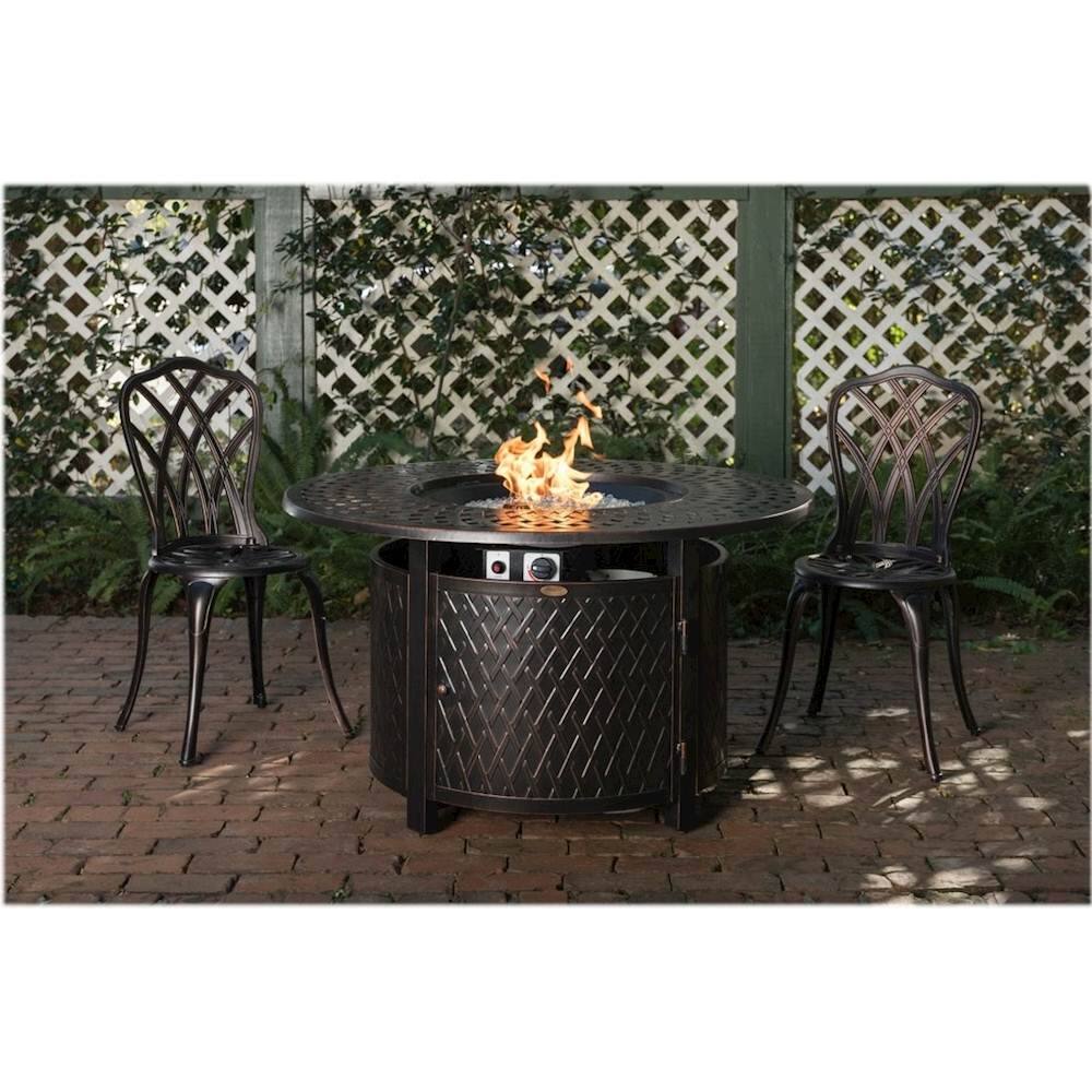 Alt View 17. Fire Sense - Verona Round Aluminum LPG Fire Pit - Antique Bronze.