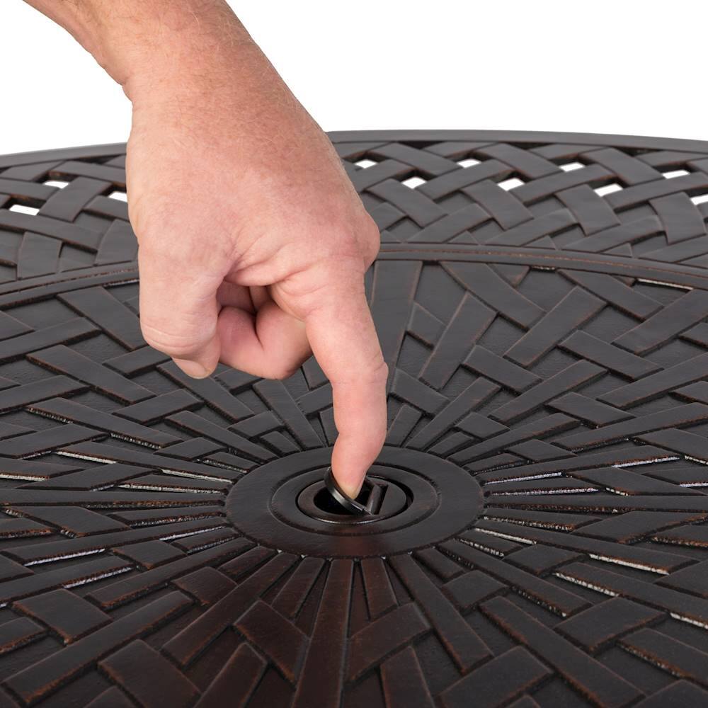 Alt View 21. Fire Sense - Verona Round Aluminum LPG Fire Pit - Antique Bronze.