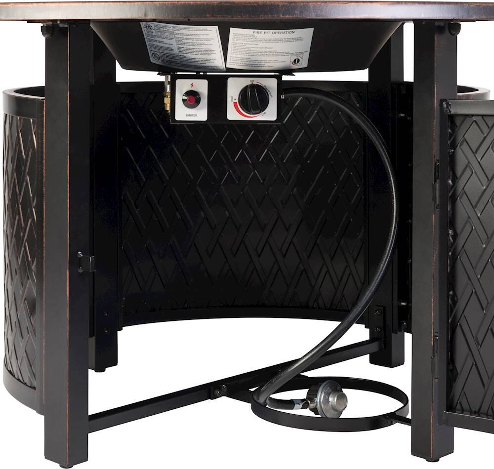 Alt View 24. Fire Sense - Verona Round Aluminum LPG Fire Pit - Antique Bronze.