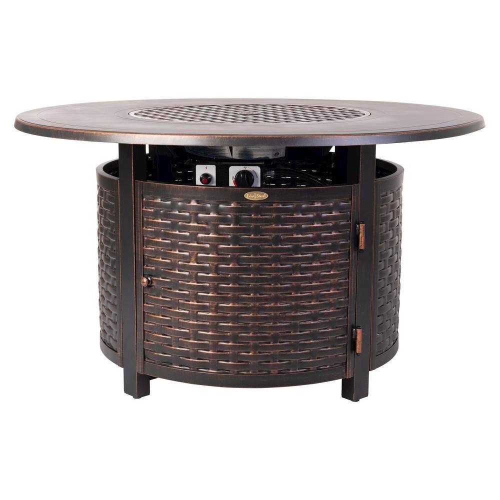 Alt View 11. Fire Sense - Florence Woven Round Aluminum LPG Fire Pit - Antique Bronze.