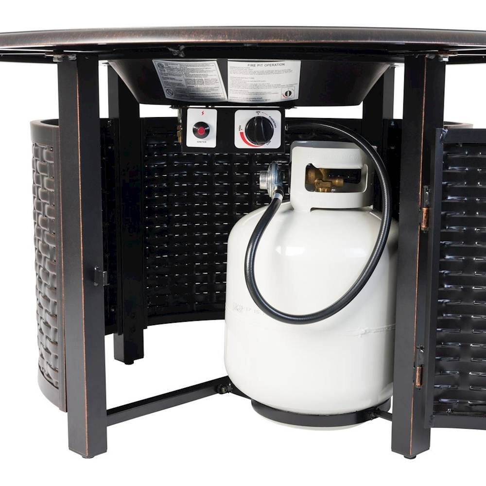 Alt View 15. Fire Sense - Florence Woven Round Aluminum LPG Fire Pit - Antique Bronze.