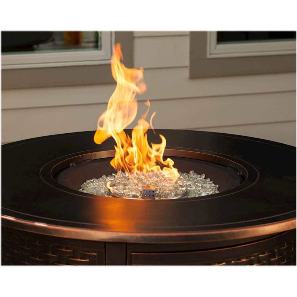 Alt View 16. Fire Sense - Florence Woven Round Aluminum LPG Fire Pit - Antique Bronze.