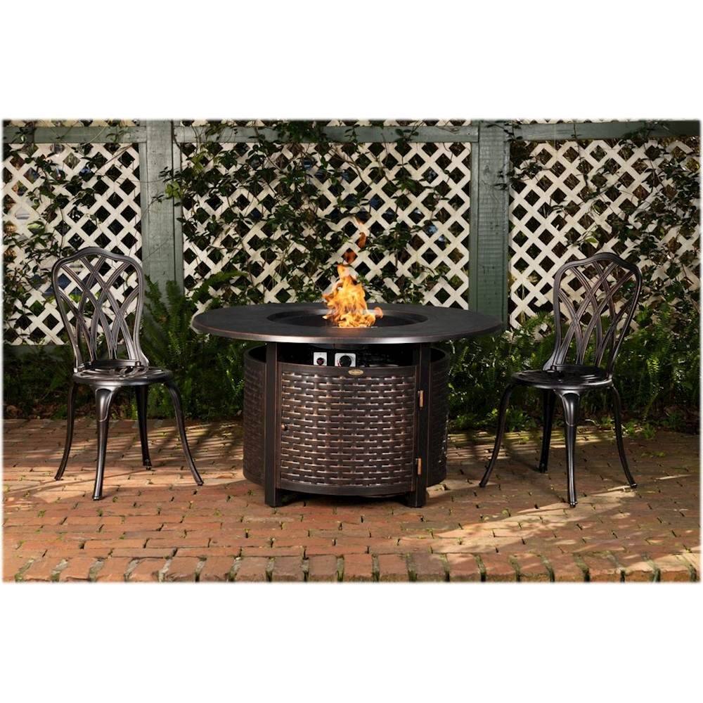 Alt View 17. Fire Sense - Florence Woven Round Aluminum LPG Fire Pit - Antique Bronze.