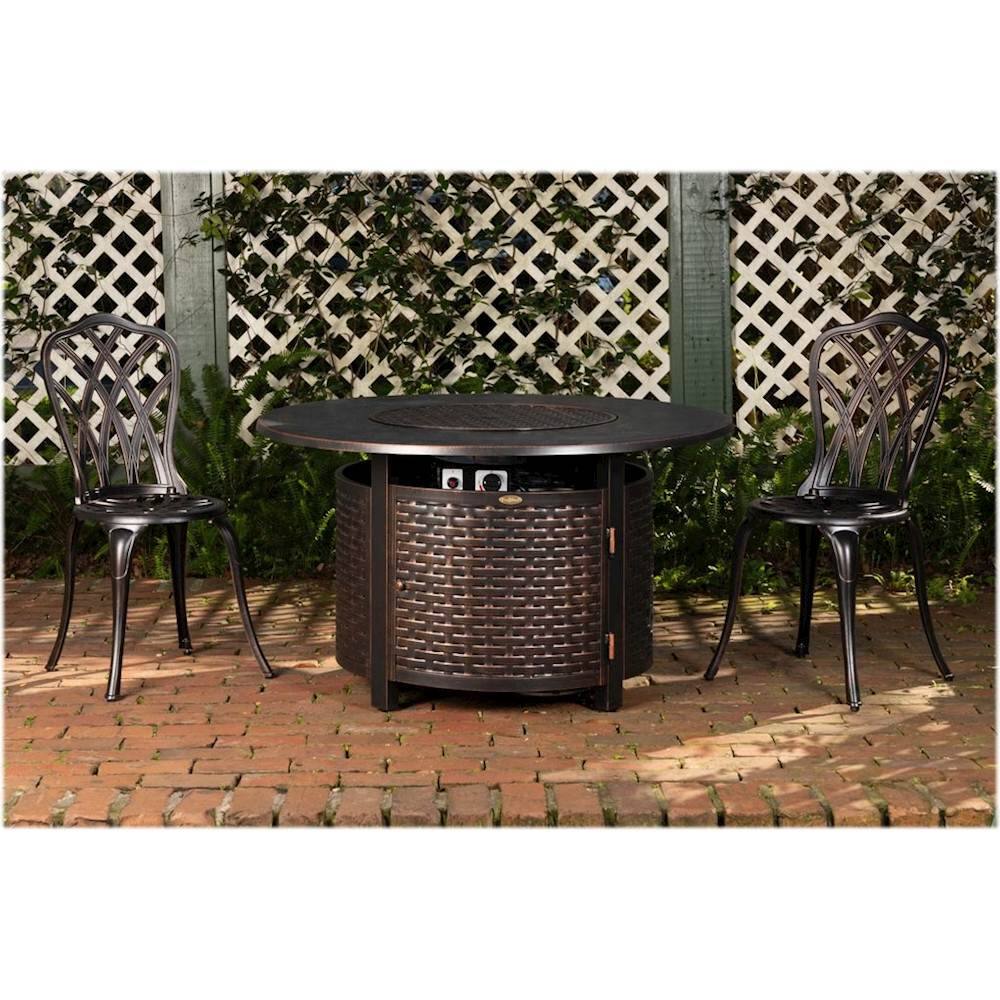 Alt View 18. Fire Sense - Florence Woven Round Aluminum LPG Fire Pit - Antique Bronze.