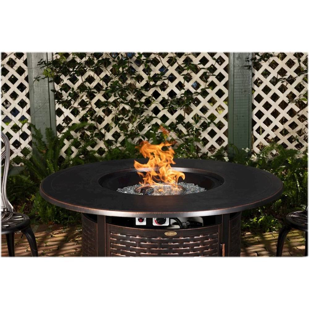 Alt View 19. Fire Sense - Florence Woven Round Aluminum LPG Fire Pit - Antique Bronze.