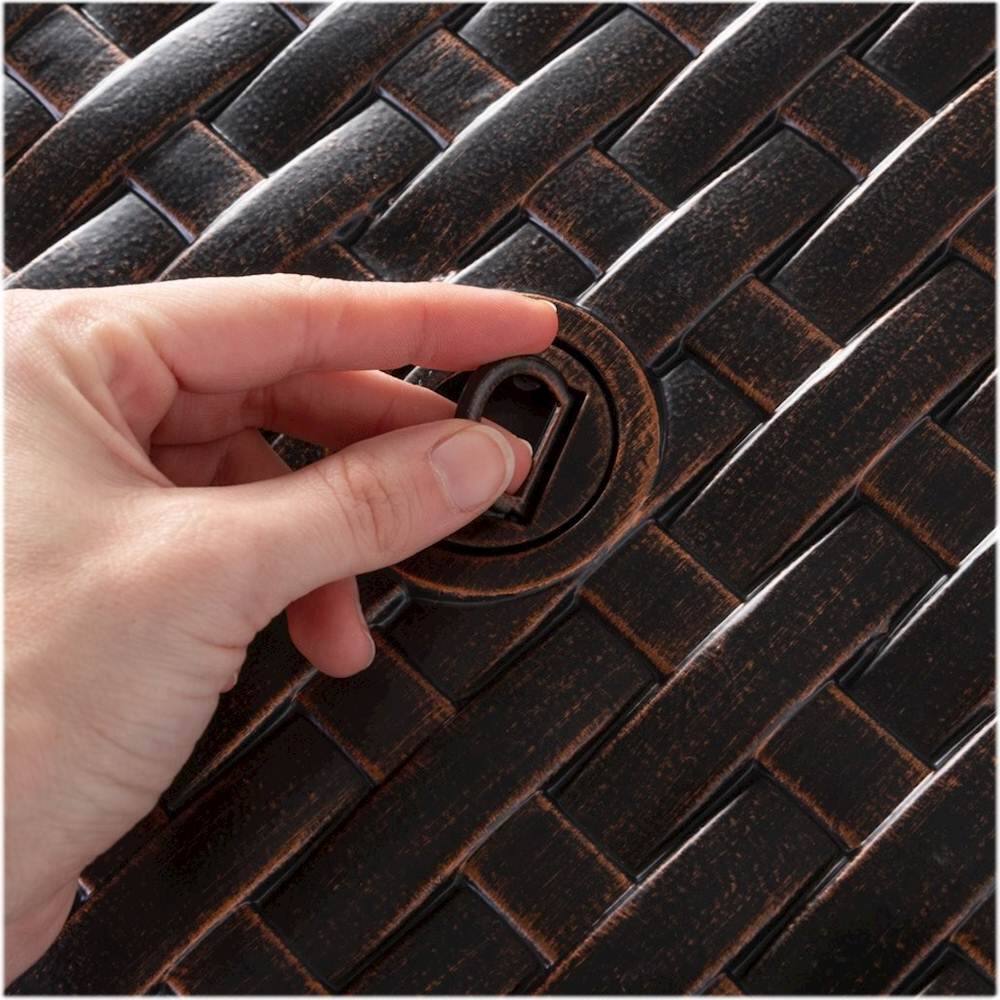 Alt View 21. Fire Sense - Florence Woven Round Aluminum LPG Fire Pit - Antique Bronze.