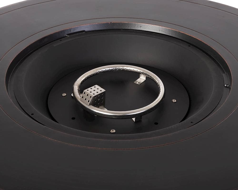 Alt View 23. Fire Sense - Florence Woven Round Aluminum LPG Fire Pit - Antique Bronze.