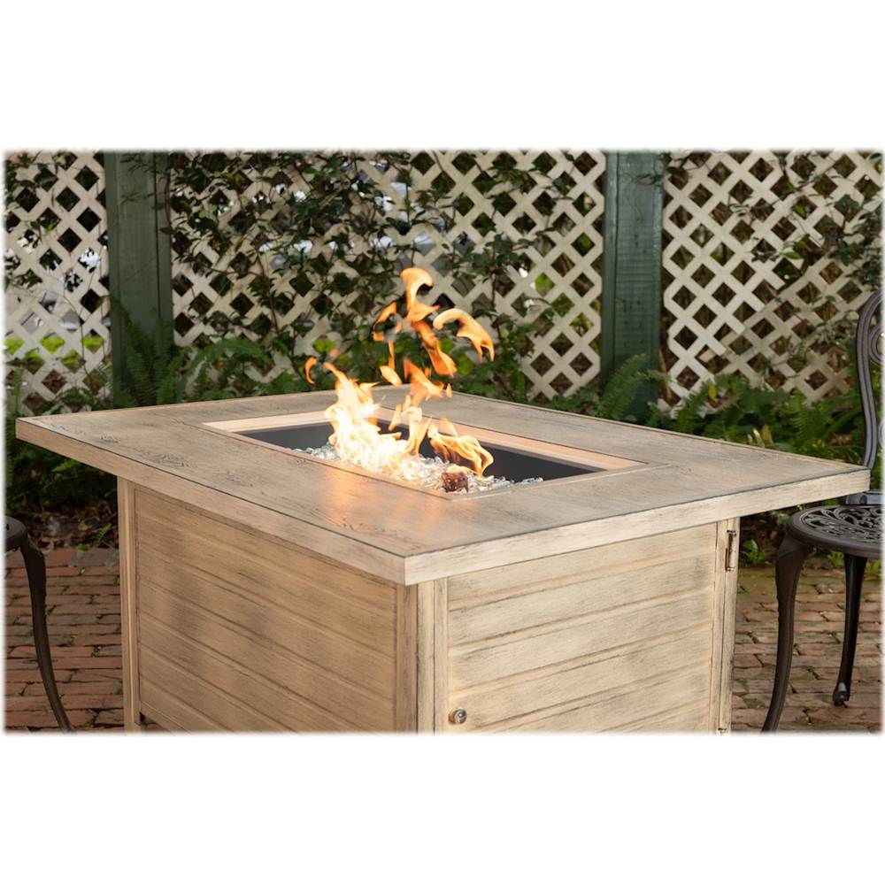 Best Buy: Fire Sense Sawyer Rectangular Aluminum LPG Fire Pit Driftwood ...