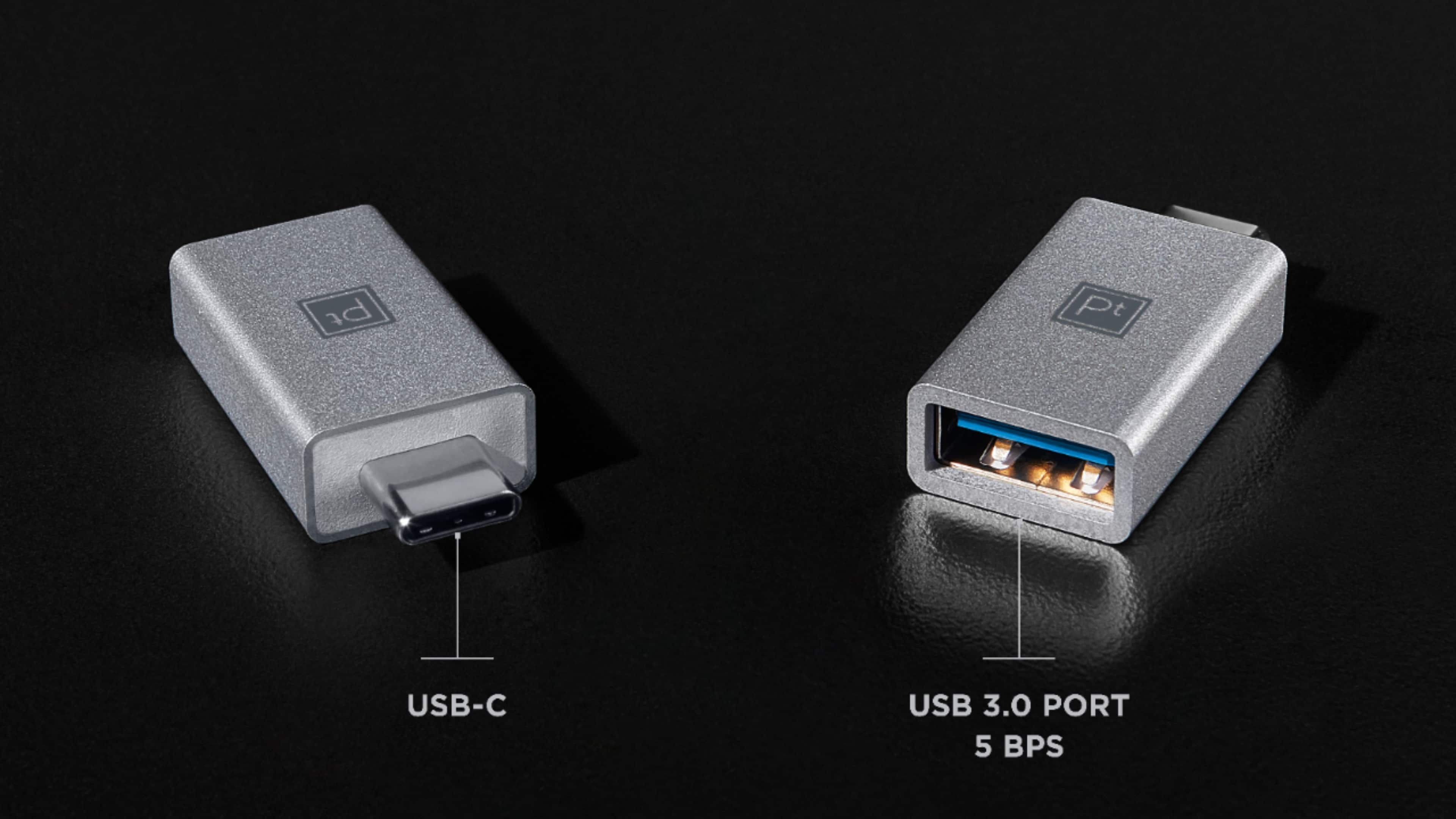 Alt View 11. Platinum™ - USB A to USB C Adapter, USB 3.0 Spec - Gray.
