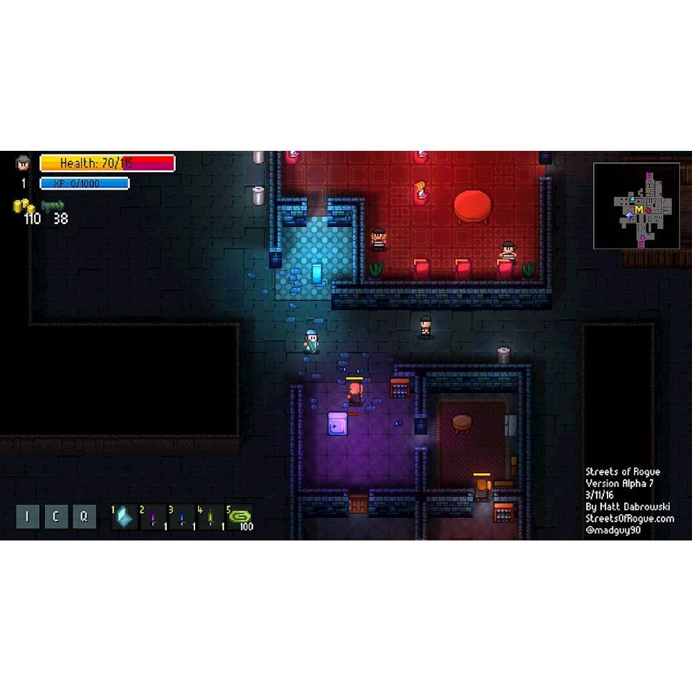 The image shows a video game being played, featuring a character in a dark room with a purple background. The character is standing in a room with a red floor, surrounded by several other characters. The game is set in a dungeon, and the player's character is on a mission to collect items and complete objectives. The game is being played on a computer, and the player's progress is being tracked in real-time.