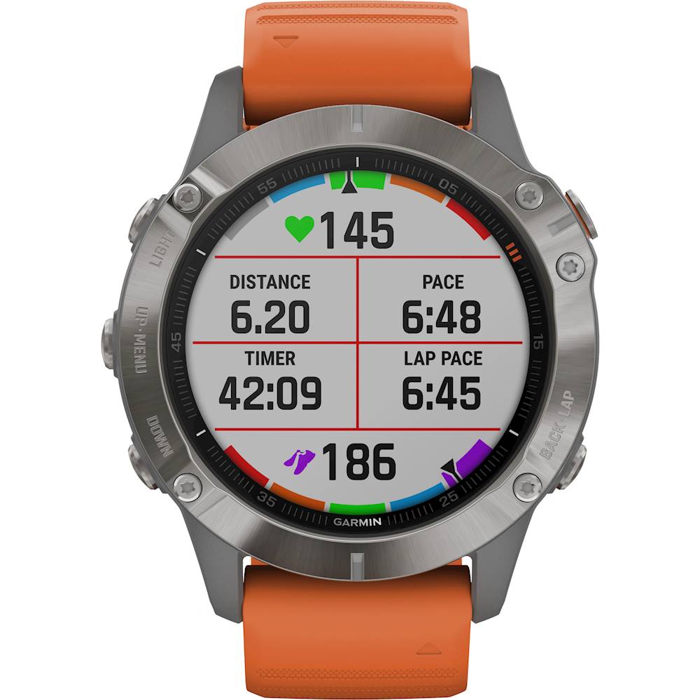 Varme Meyella opstrøms Garmin fēnix 6 Sapphire GPS Smartwatch 33mm Fiber-Reinforced Polymer  Titanium With Ember Orange Band 010-02158-13 - Best Buy