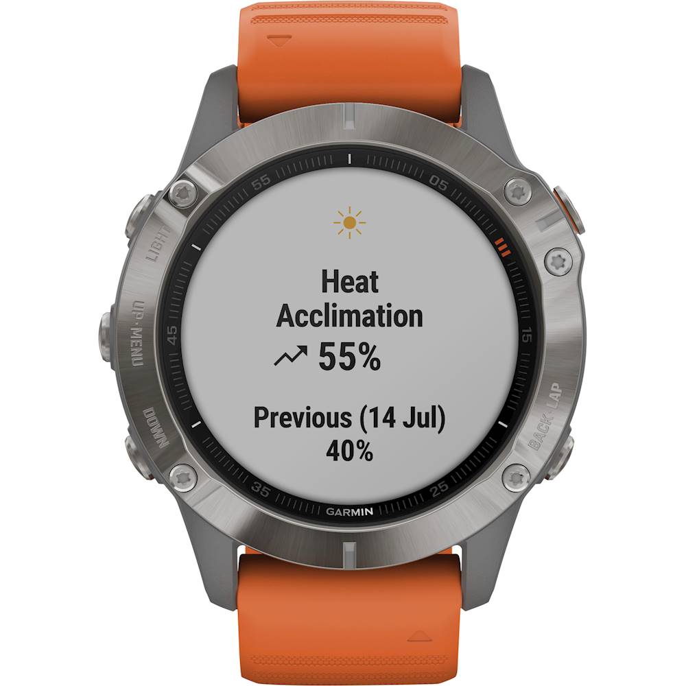 Garmin fēnix Sapphire GPS Smartwatch 33mm Polymer With Orange Band 010-02158-13 - Best Buy