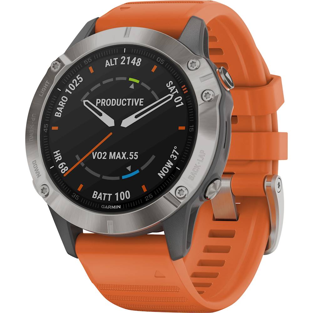 Best Buy: Garmin fēnix 6 Pro Solar GPS Smartwatch 47mm Stainless Steel  Slate Gray 010-02410-14