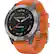 Left. Garmin - fēnix 6 Sapphire GPS Smartwatch 33mm Fiber-Reinforced Polymer - Titanium With Ember Orange Band.