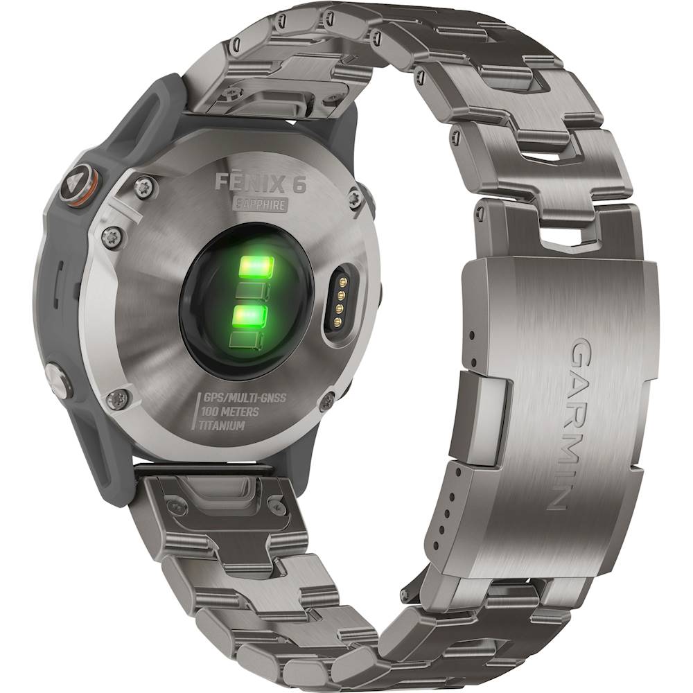 Best Buy: Garmin fēnix 6 Sapphire Smartwatch 47mm Fiber-Reinforced Polymer Titanium Vented Titanium Bracelet 010-02158-22