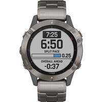 Garmin - fēnix 6 Sapphire Smartwatch 47mm Fiber-Reinforced Polymer - Titanium With Vented Titanium Bracelet - Front_Zoom