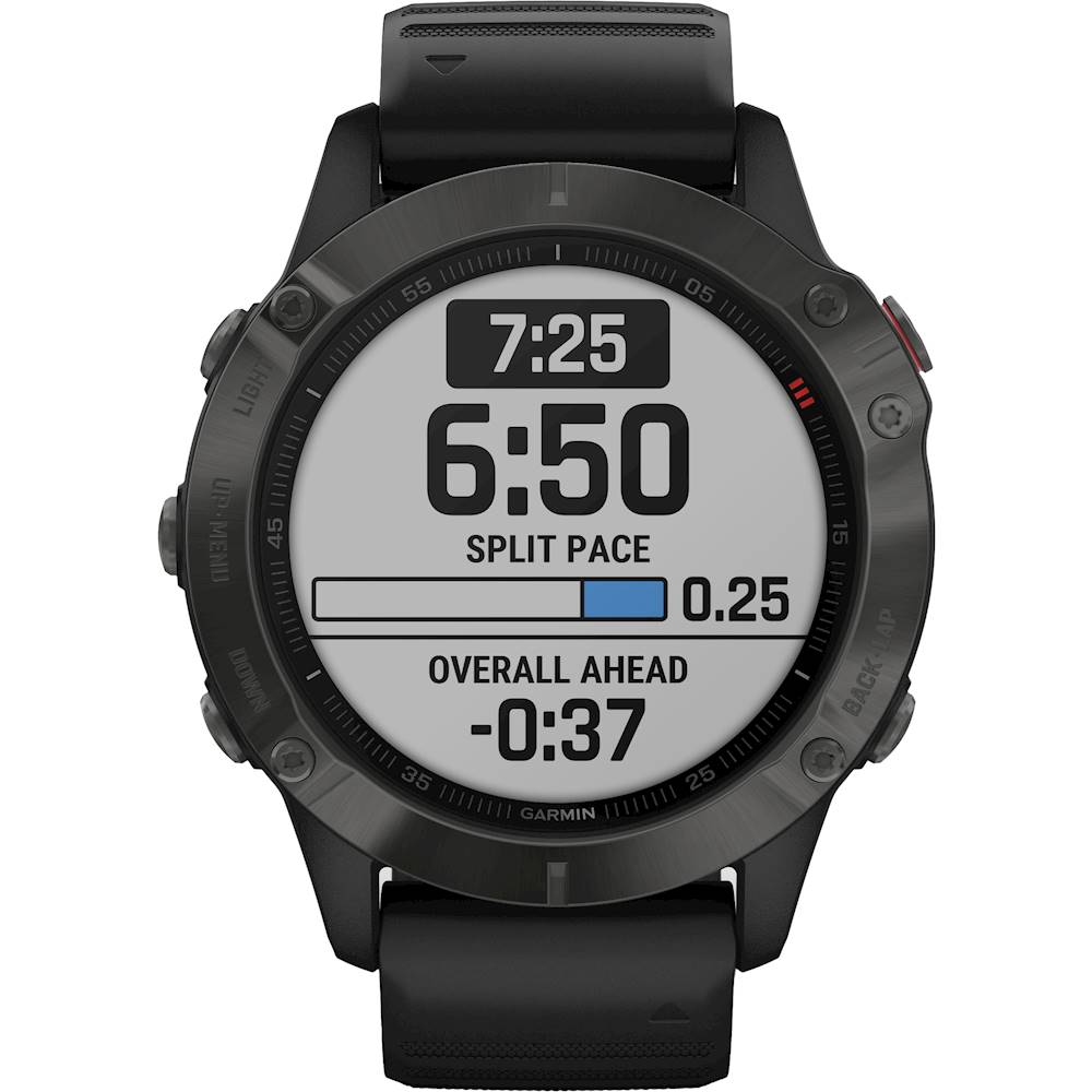 Garmin - fēnix 6 Sapphire GPS Smartwatch 33mm Fiber-Reinforced Polymer - Carbon Gray DLC With Black Band