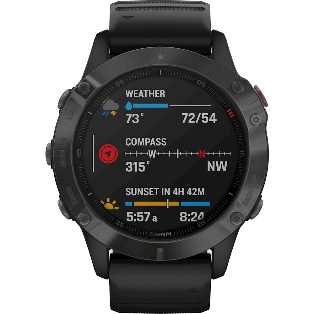 Best Buy: Garmin fēnix 6 Sapphire GPS Smartwatch 47mm Fiber-Reinforced  Polymer Carbon Gray 010-02158-10