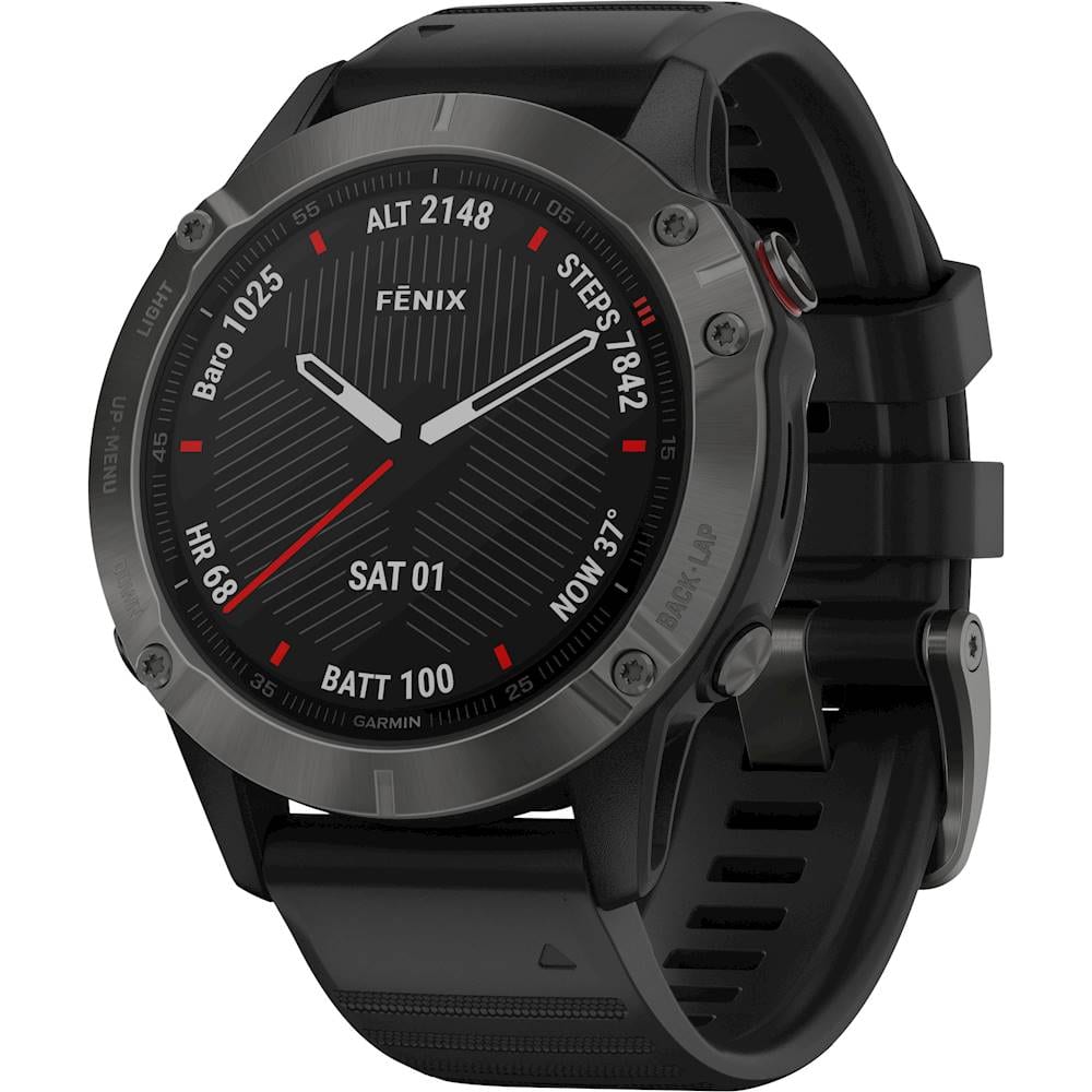 Garmin Fenix 6 Pro Solar GPS Smartwatch 33mm Fiber-Reinforced Polymer Black  010-02410-10 - Best Buy