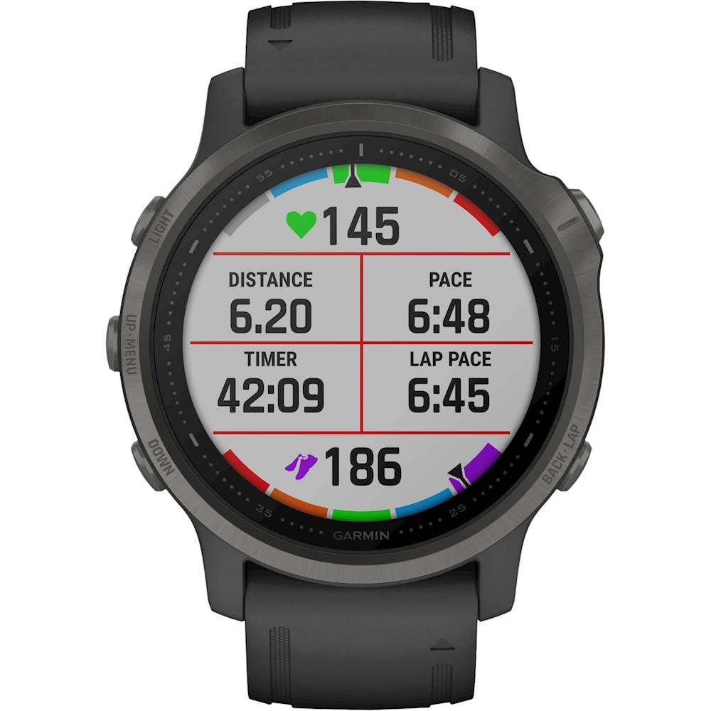 Garmin fēnix 6S Sapphire GPS Smartwatch 30mm Fiber-Reinforced Polymer Carbon Gray DLC with Black - Best Buy