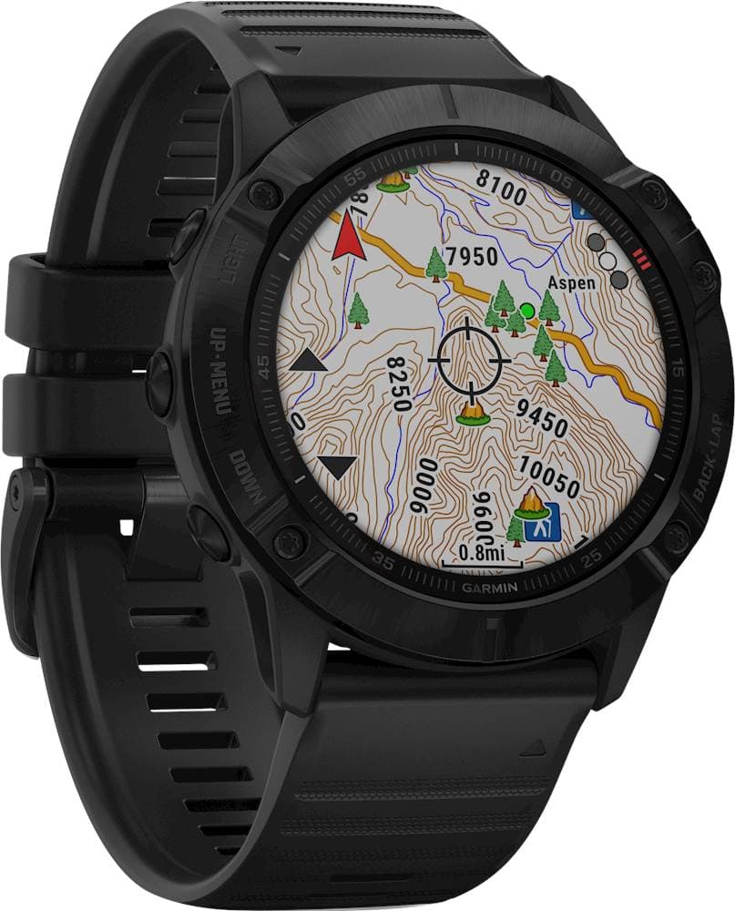 Angle. Garmin - fēnix 6X Pro GPS Smartwatch 51mm Fiber-Reinforced Polymer - Black.