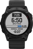Garmin - fēnix 6X Pro GPS Smartwatch 35mm Fiber-Reinforced Polymer - Black With Black Band - Front_Zoom