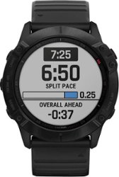 Garmin - fēnix 6X Pro GPS Smartwatch 51mm Fiber-Reinforced Polymer - Black - Front_Zoom