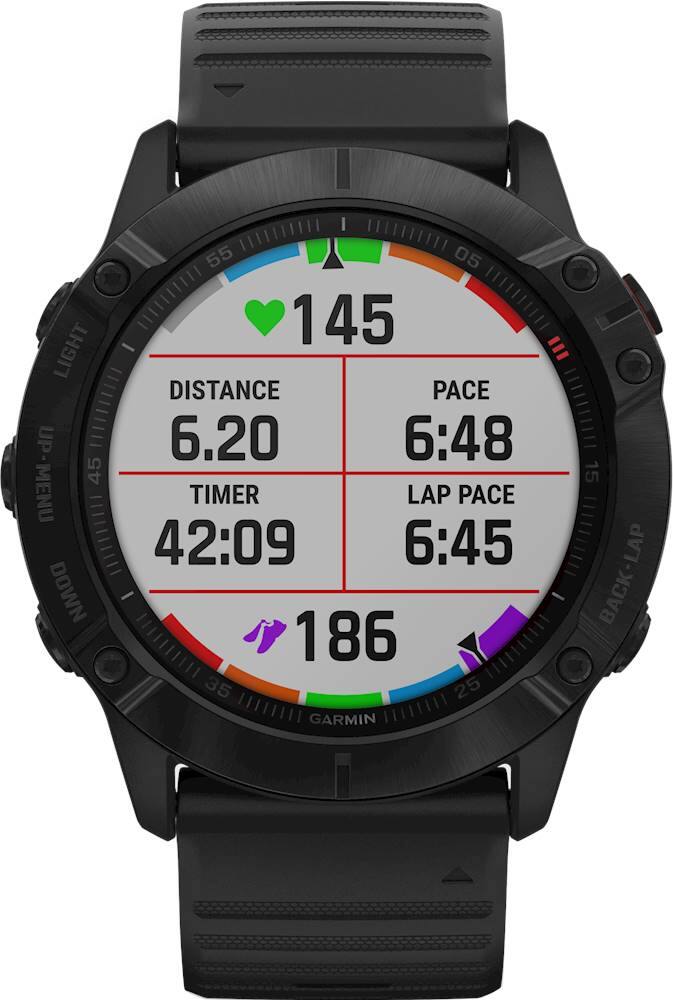 Alt View 13. Garmin - fēnix 6X Pro GPS Smartwatch 51mm Fiber-Reinforced Polymer - Black.