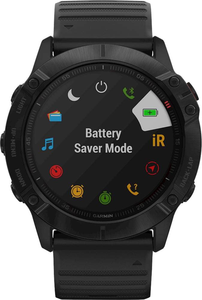Alt View 16. Garmin - fēnix 6X Pro GPS Smartwatch 51mm Fiber-Reinforced Polymer - Black.