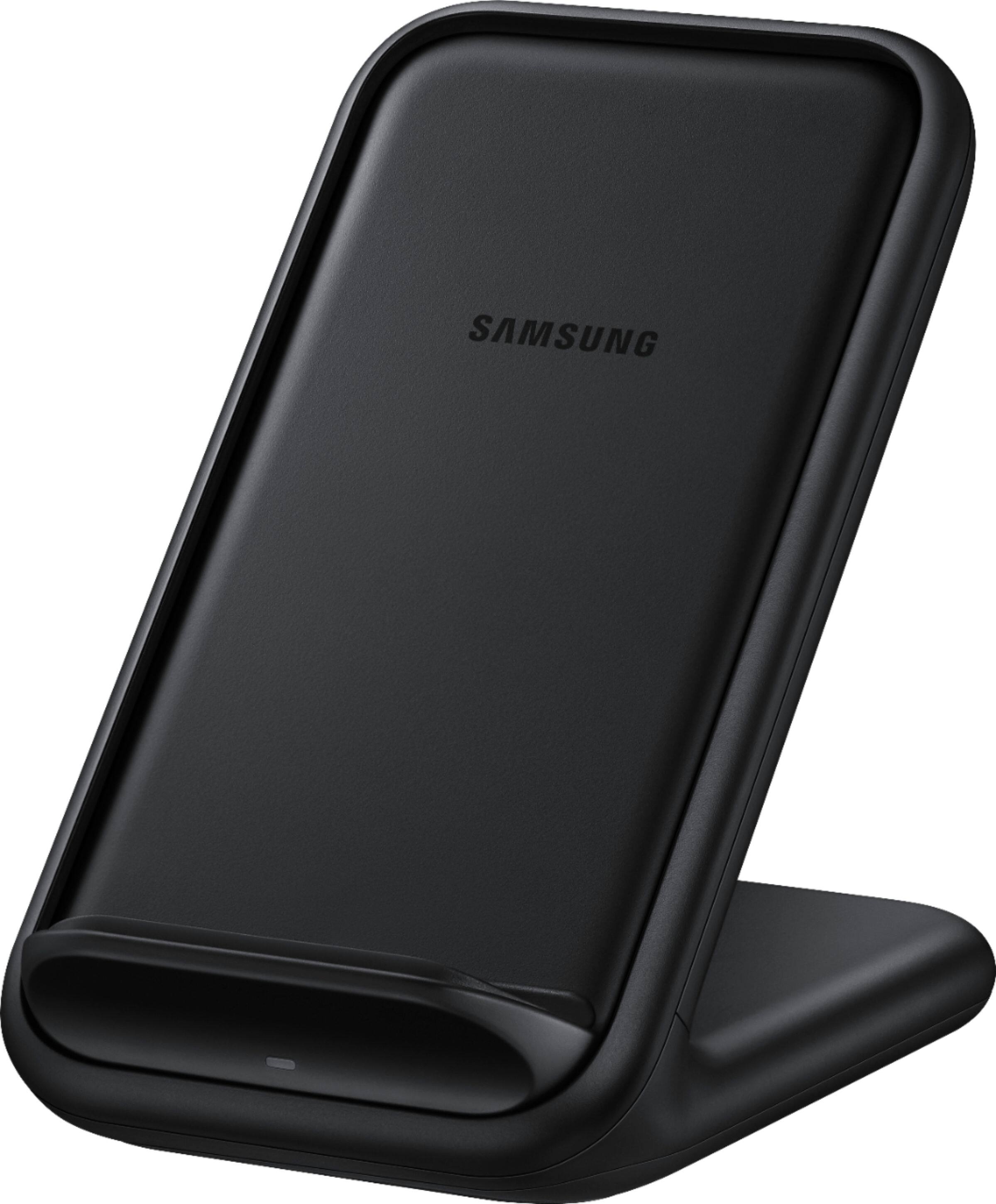 Alt View 11. Samsung - 15W Qi Certified Fast Charge Wireless Charging Stand for iPhone/Android - Black.