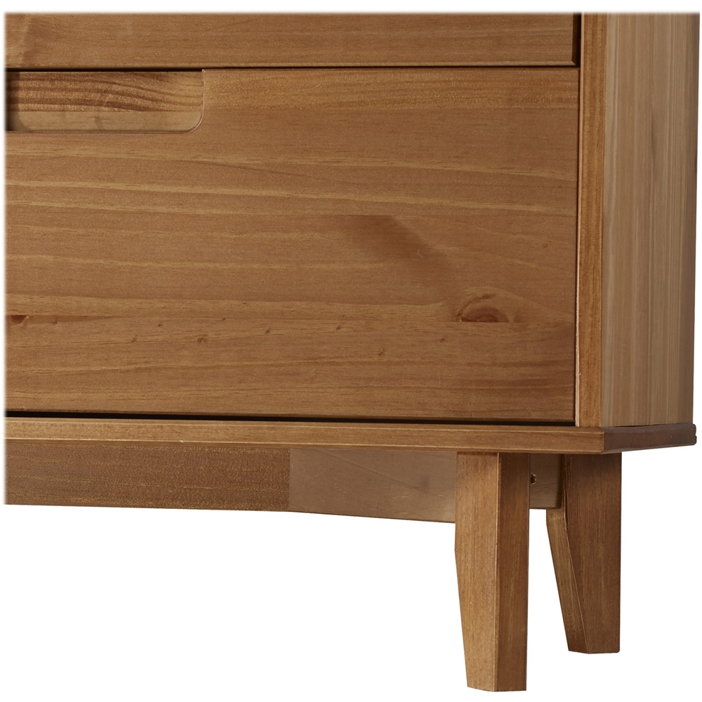 Best Buy: Walker Edison Retro Solid Wood 6-Drawer Dresser Caramel ...