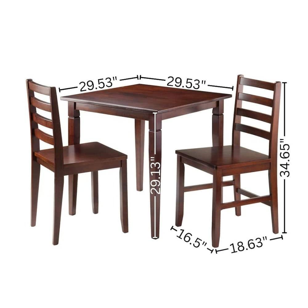 FurniFact - Square Dining Set - Walnut