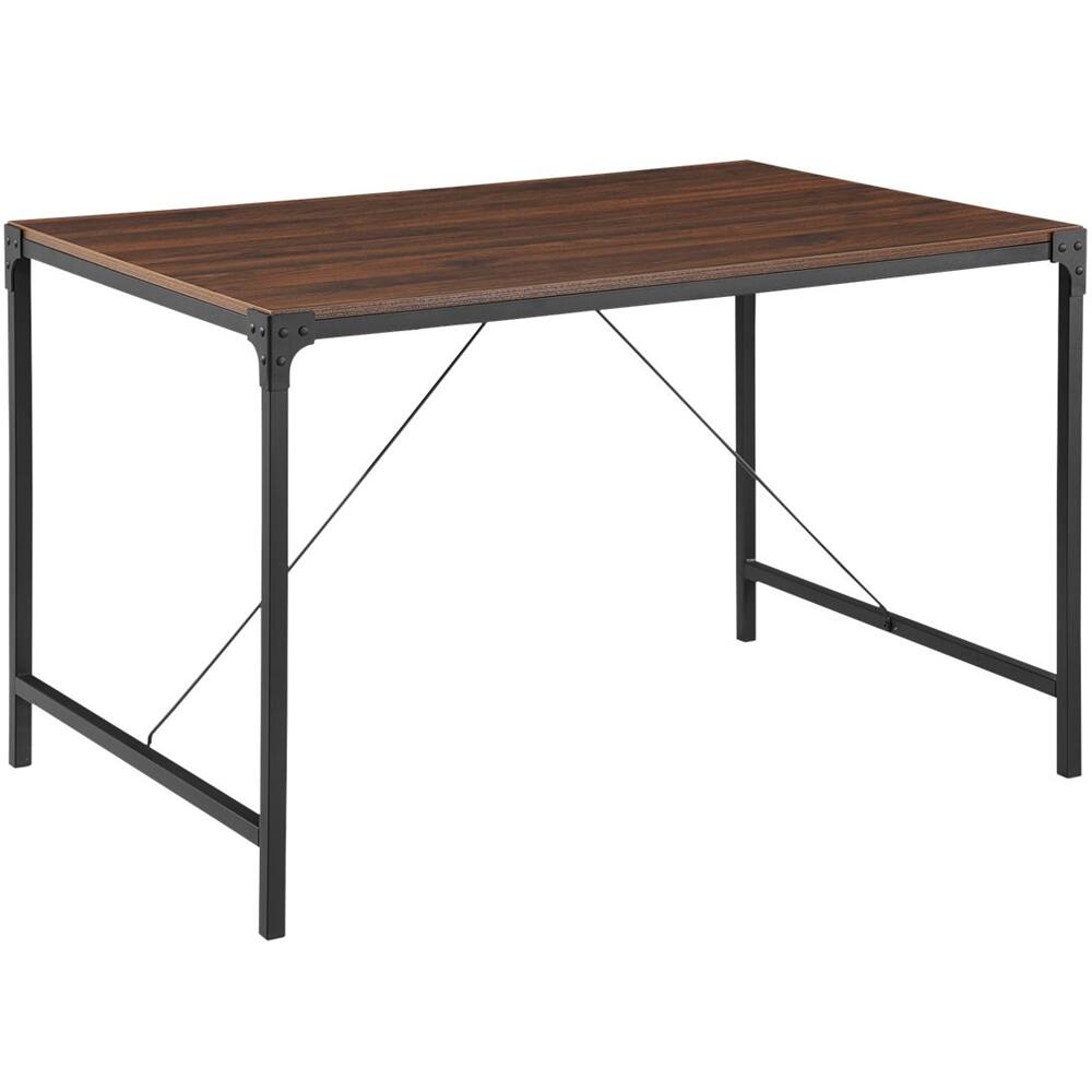 Left View: Walker Edison - Industrial High-Grade MDF / Durable Laminate Table - Dark Walnut