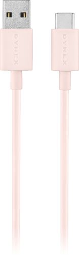 Dynex™ - 3' USB Type A-to-USB Type C Charge-and-Sync Cable - Pink Sand