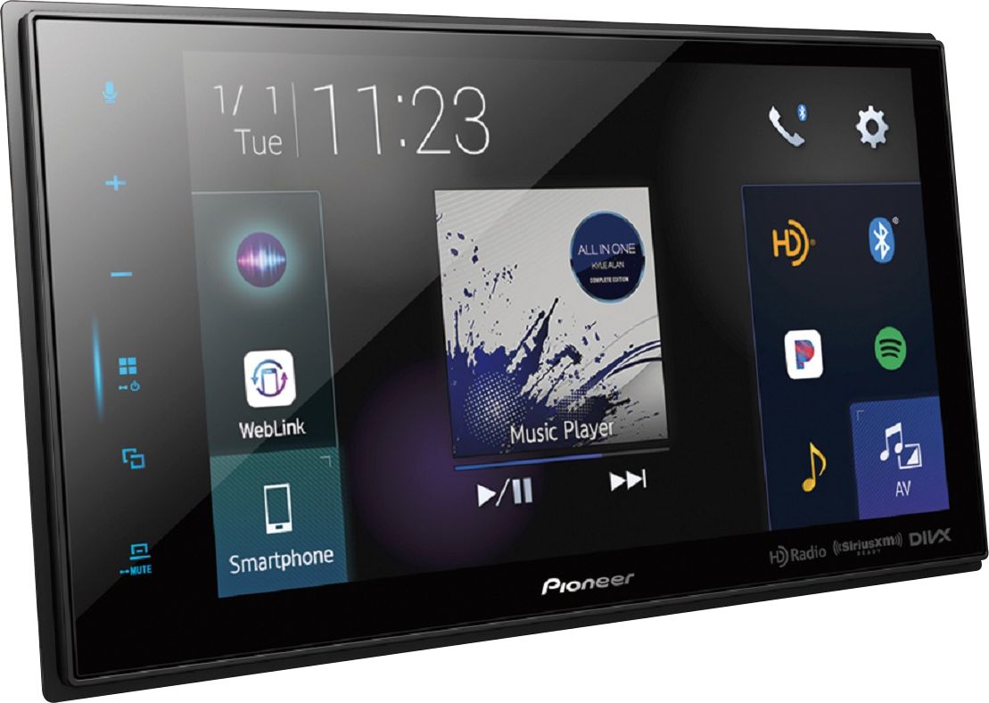 Angle View: Pioneer - 8" - Android Auto™, Apple CarPlay®, Bluetooth®, HD Radio™, - Modular Solutions Digital Media Receiver - Black