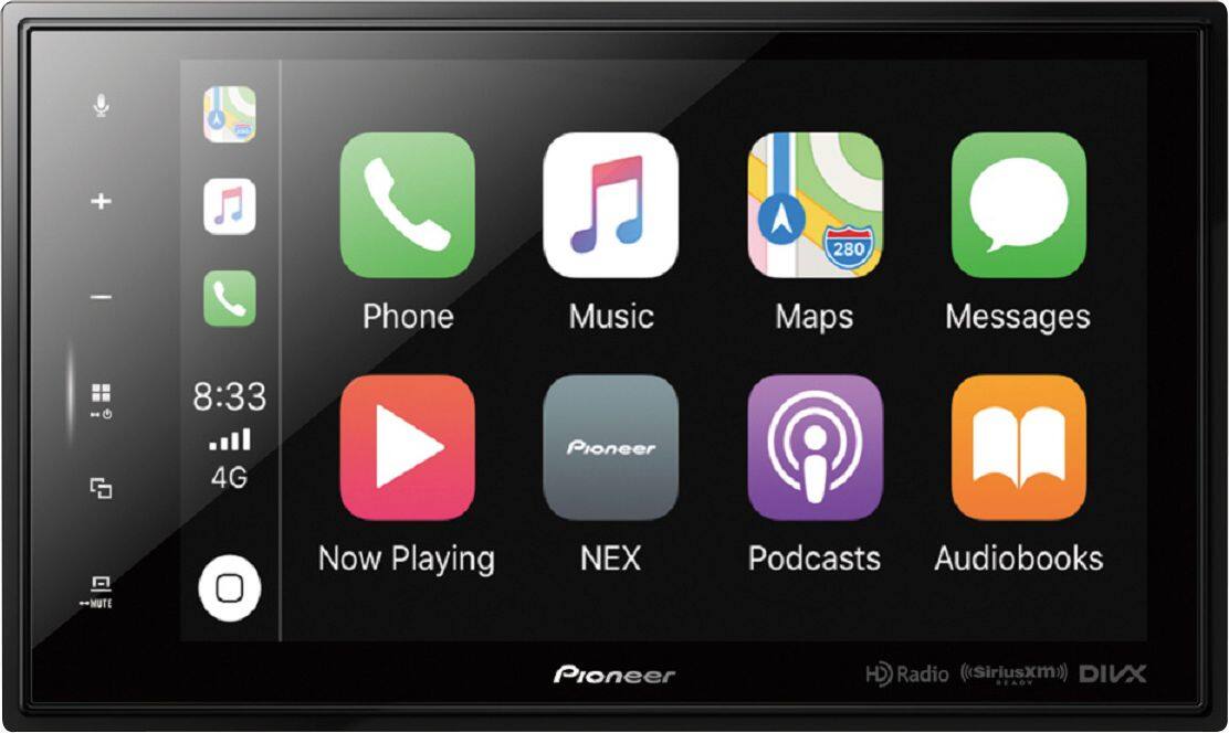 Front. Pioneer - 8" - Android Auto™, Apple CarPlay®, Bluetooth®, HD Radio™, - Modular Solutions Digital Media Receiver - Black.