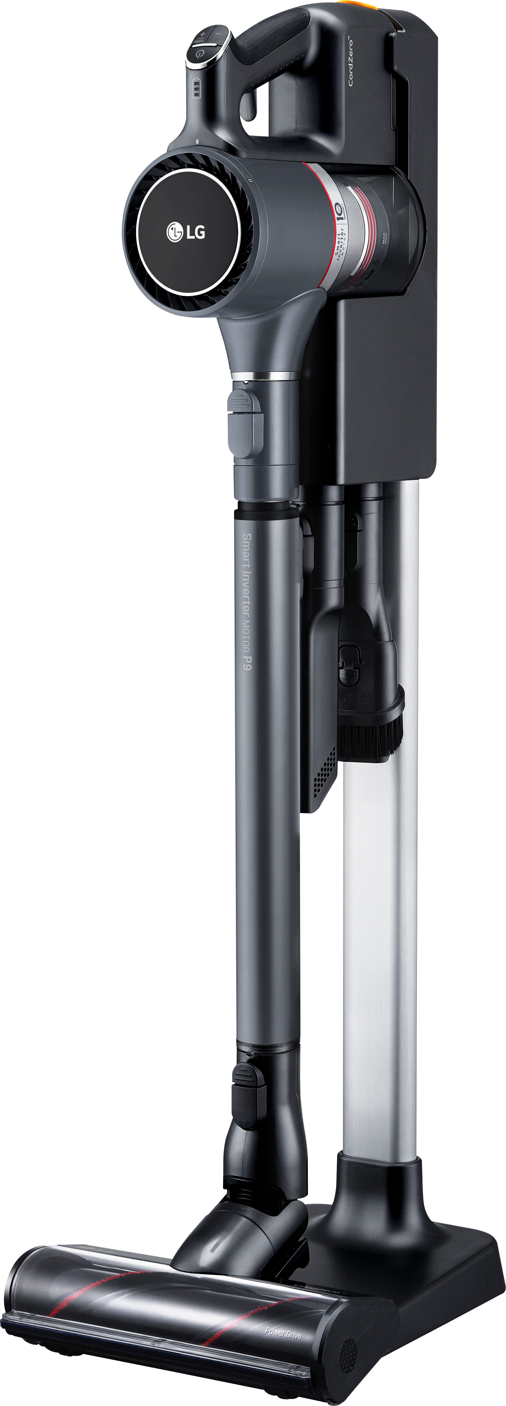 Angle View: LG - CordZero Cordless Stick Vacuum with 80-Minute Run Time, Floor and Punch Nozzles - Matte Gray
