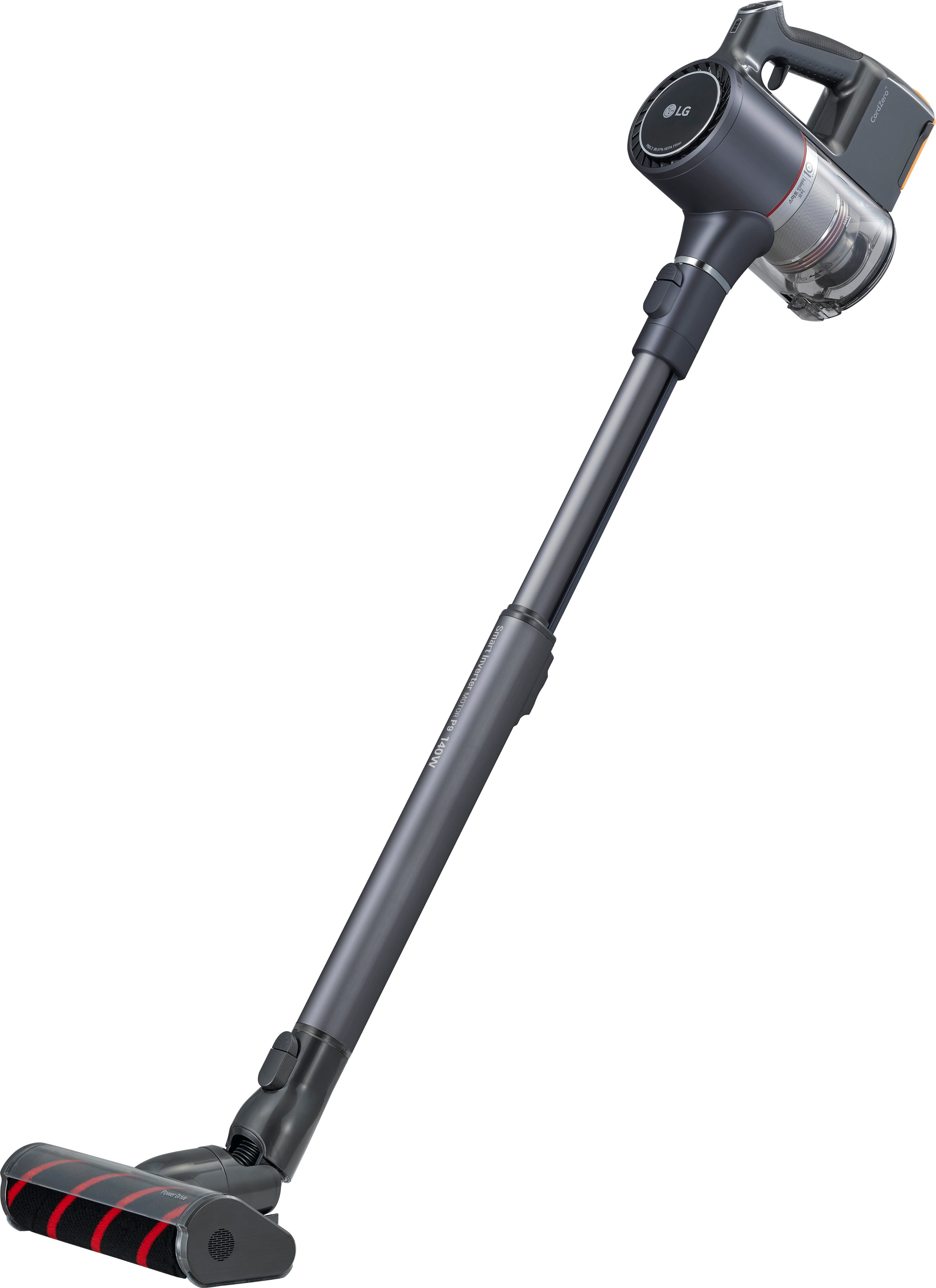Left View: LG - CordZero Cordless Stick Vacuum with 80-Minute Run Time, Floor and Punch Nozzles - Matte Gray