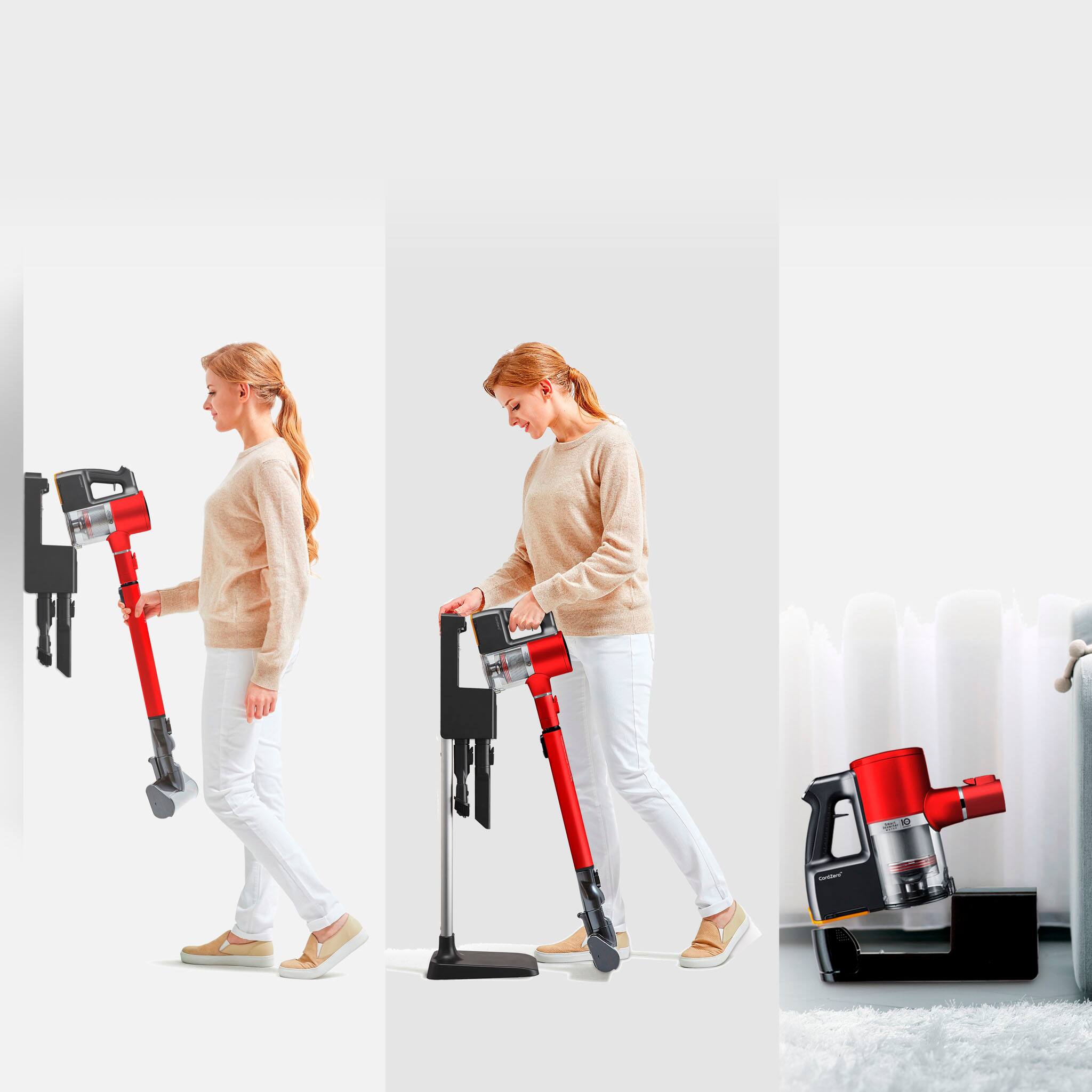 Alt View 34. LG - CordZero Cordless Stick Vacuum with 80-Minute Run Time - Matte Red.