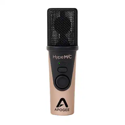 Front. Apogee - USB Condenser Instrument and Vocal Microphone - Gold/Black.