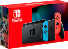 Front. Nintendo - Switch 32GB Console - Neon Red/Neon Blue Joy-Con.